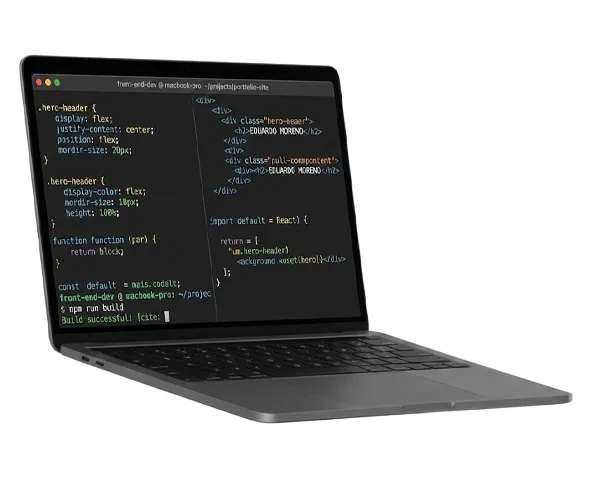 Mockup de diseño web en laptop - Portfolio digital